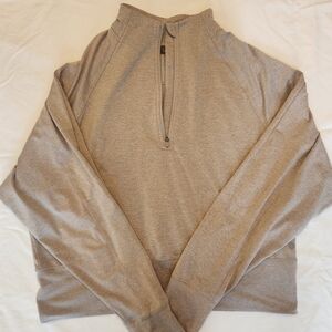 Danskin Women's Tan Quarter-Zip Cropped Sweatshirt